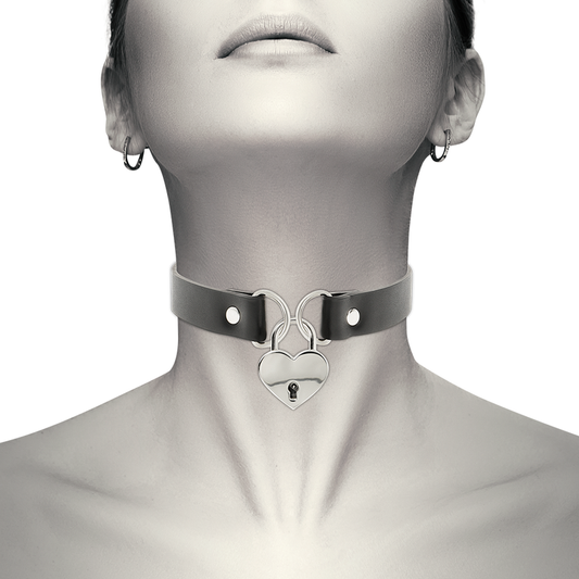 COLLANA IN PELLE VEGANA CON ACCESSORIO CUORE CON CHIAVE - CHARME VIBE