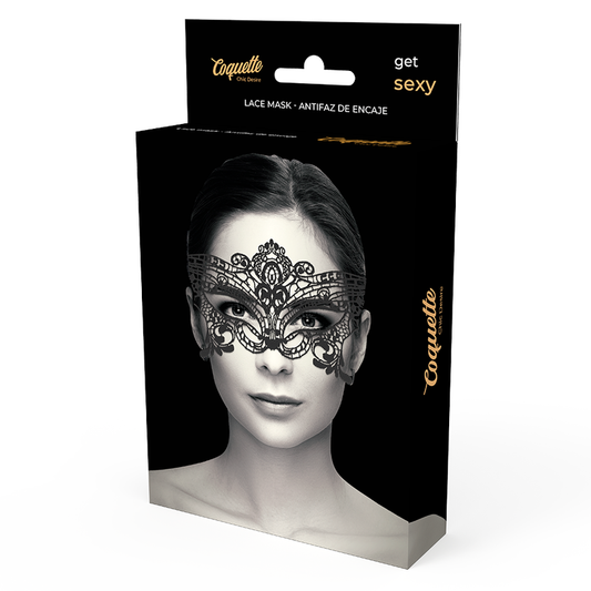 MASCHERA AMPIA IN PIZZO NERO - CHARME VIBE