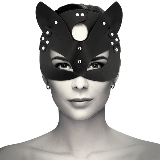 MASCHERA VEGANA IN PELLE CON ORECCHIE DI GATTO - CHARME VIBE