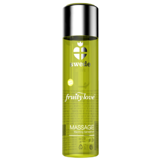FRUITY LOVE OLIO DA MASSAGGIO EFFETTO RISCALDANTE VANIGLIA E PERA ORO 120 ML - CHARME VIBE