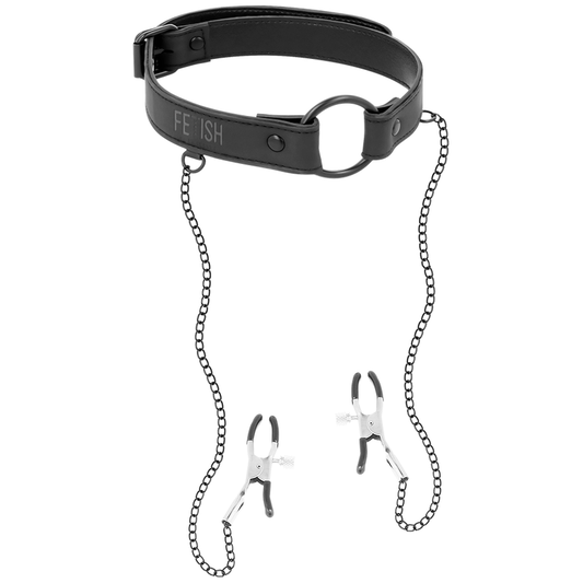 ANELLO GAG CON MORSETTI PER CAPEZZOLI - CHARME VIBE