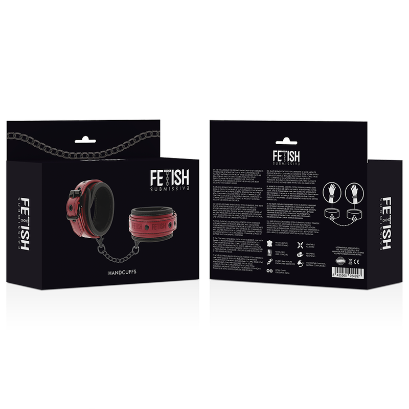 FETISH SUBMISSIVE DARK ROOM - MANETTE VEGAN IN PELLE CON FODERA IN NEOPRENE - CHARME VIBE