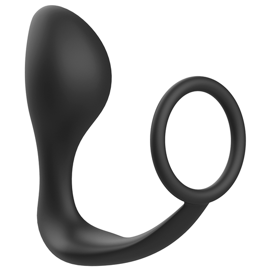 PLUG ANALE CON ANELLO IN SILICONE NERO - CHARME VIBE