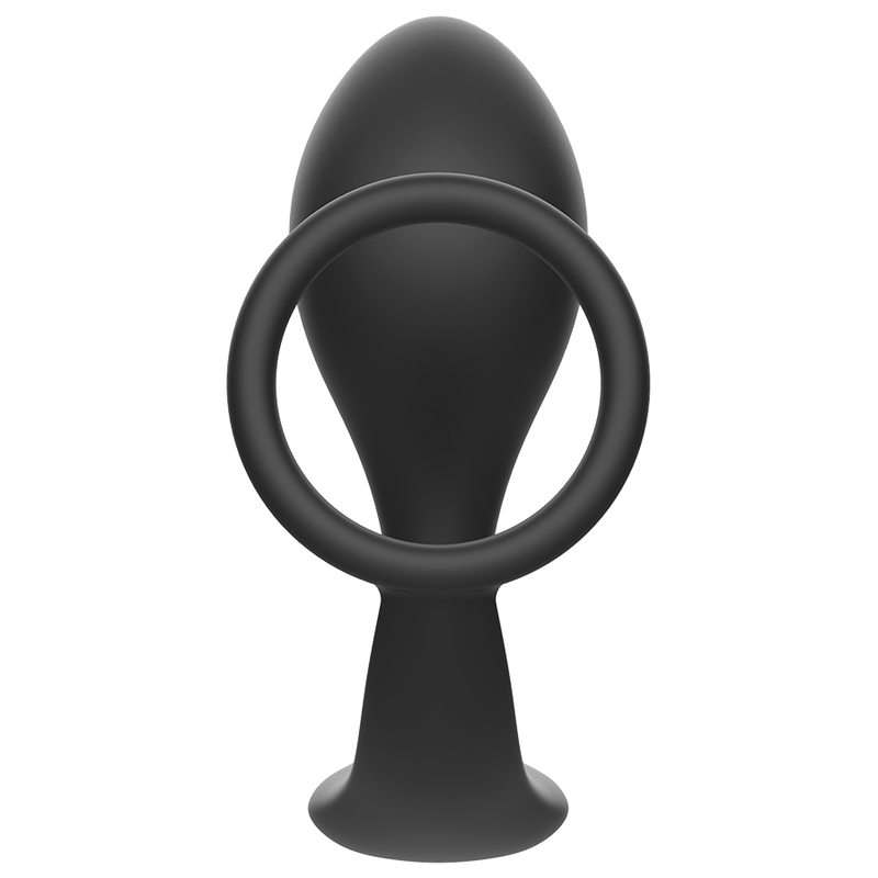 PLUG ANALE CON ANELLO IN SILICONE NERO - CHARME VIBE