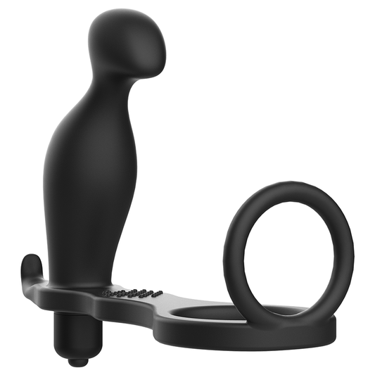 PLUG ANALE CON ANELLO IN SILICONE NERO 12 CM - CHARME VIBE